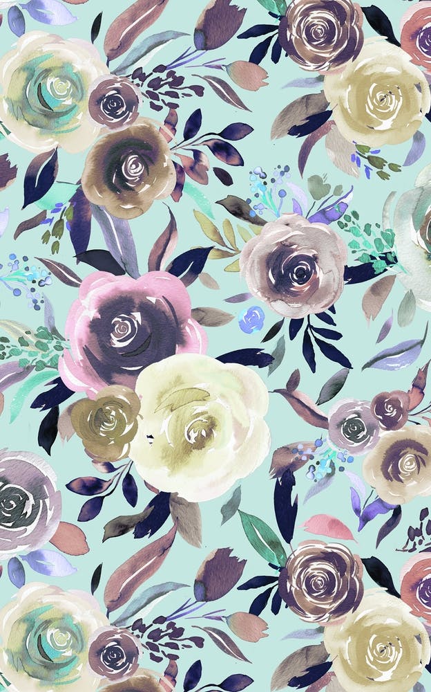 Sweet Watercolour Romance Bouquet Purple Mint