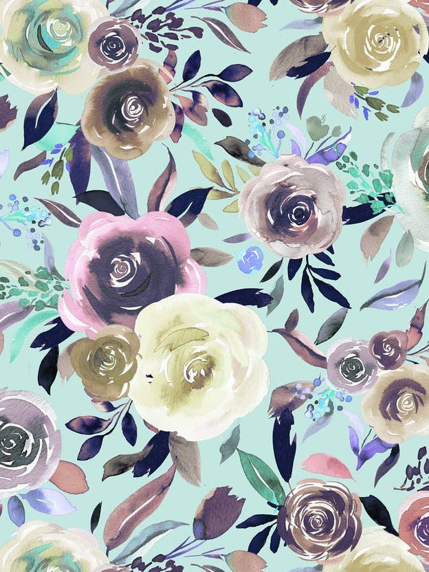 Sweet Watercolour Romance Bouquet Purple Mint