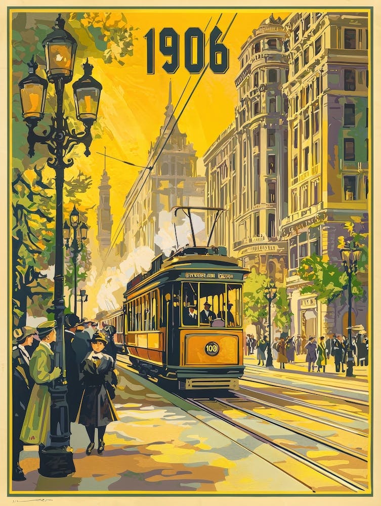Aihrgdesign A Retro Travel Poster Of A Bustling 1906 City Str 60df6d6c Bfc2 4ba2 81fa 4df0e407d7e1 3