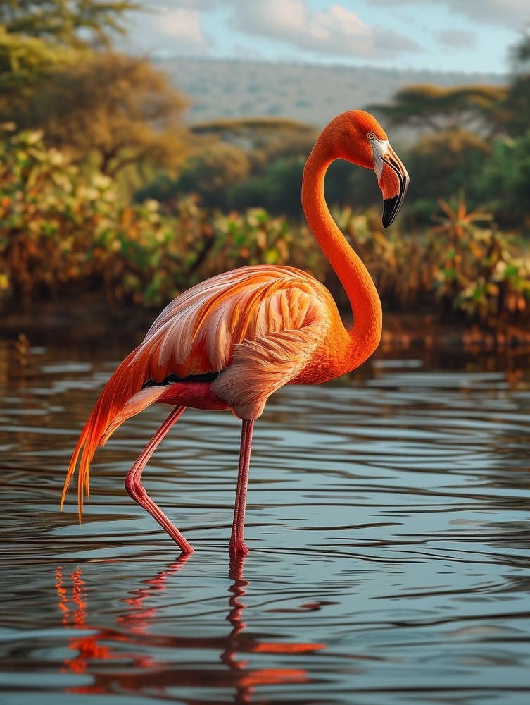 Greater Flamingo Lake Nakuru Nakuru Kenya Tropical Illustration 5