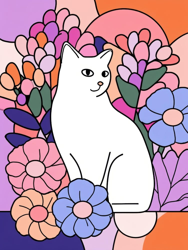 Cat With Flowers 20