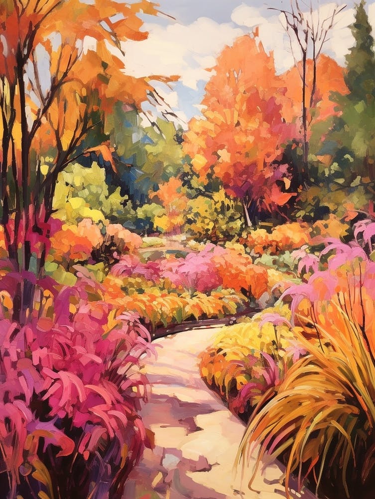 Autumn Gardens Painting Naples Botanical Garden Usa 2
