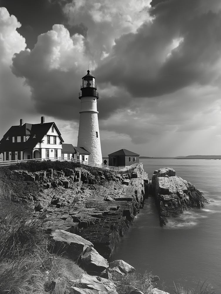 Black And White Lighthouse