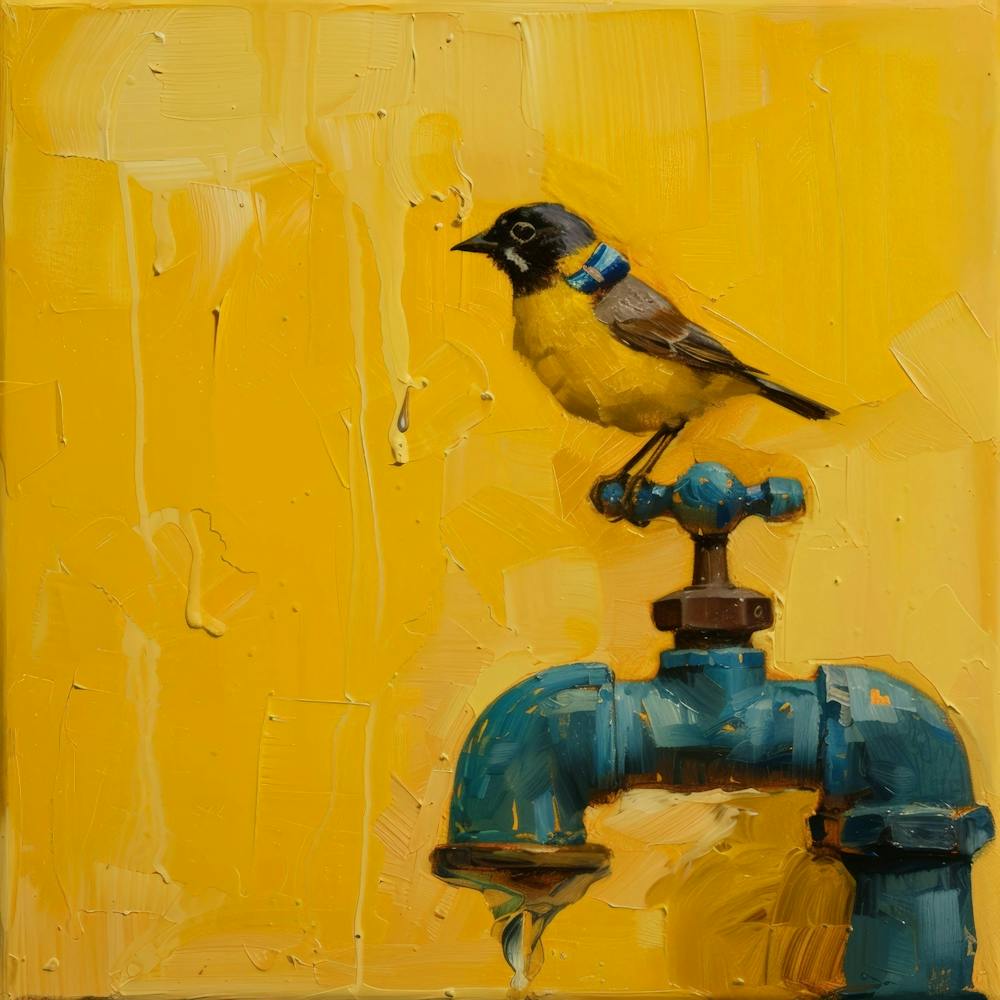 Bird On A Faucet 1
