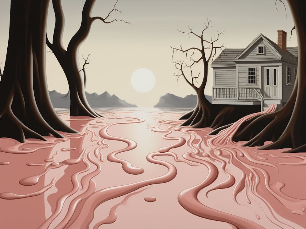 Trees House River Lava Habitat Nature