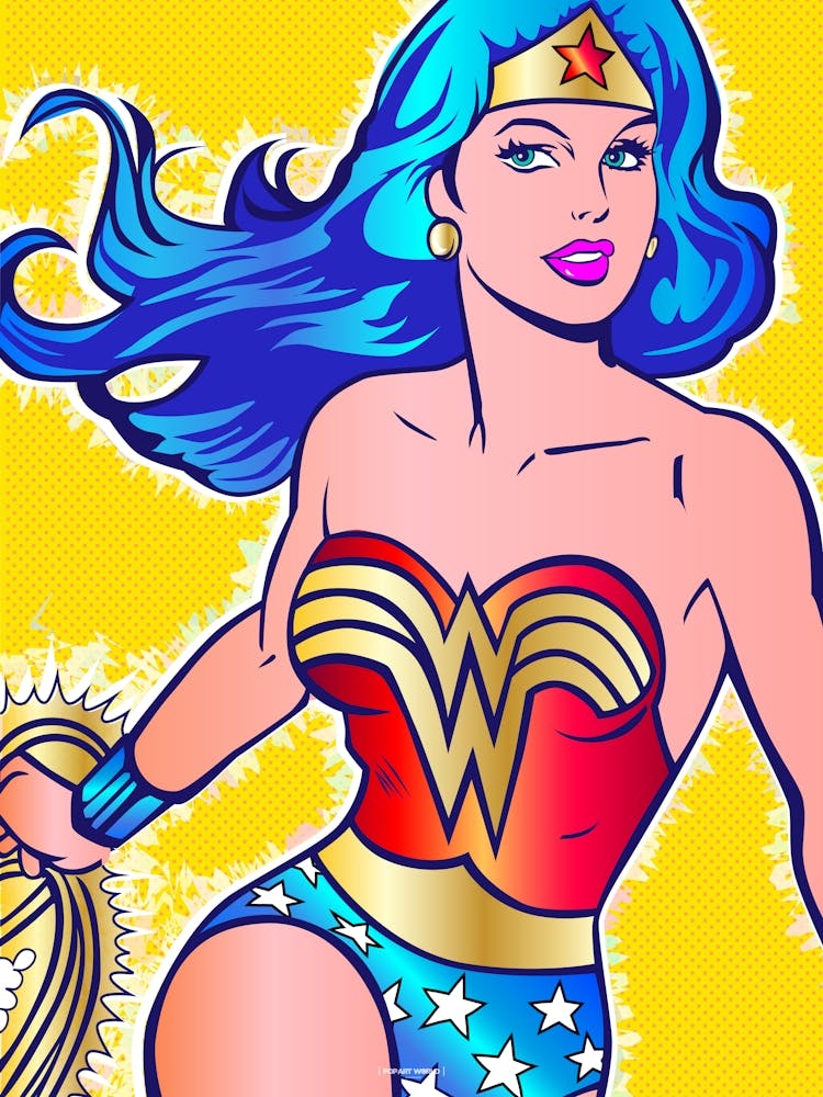 Wonder Woman in Action | Comic Art Digital | Pop Art World 2025