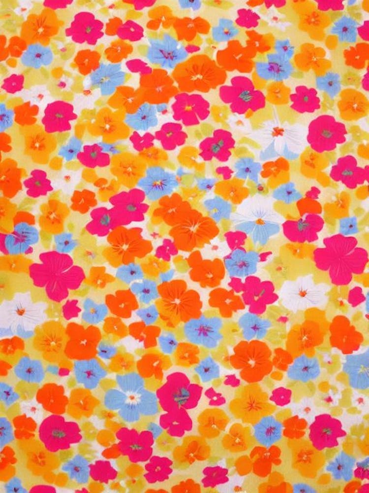 Sweet Pea Floral Print Warm Tones 2 Flower