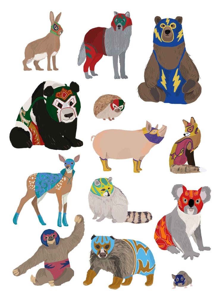 Mexican Wrestling Animals