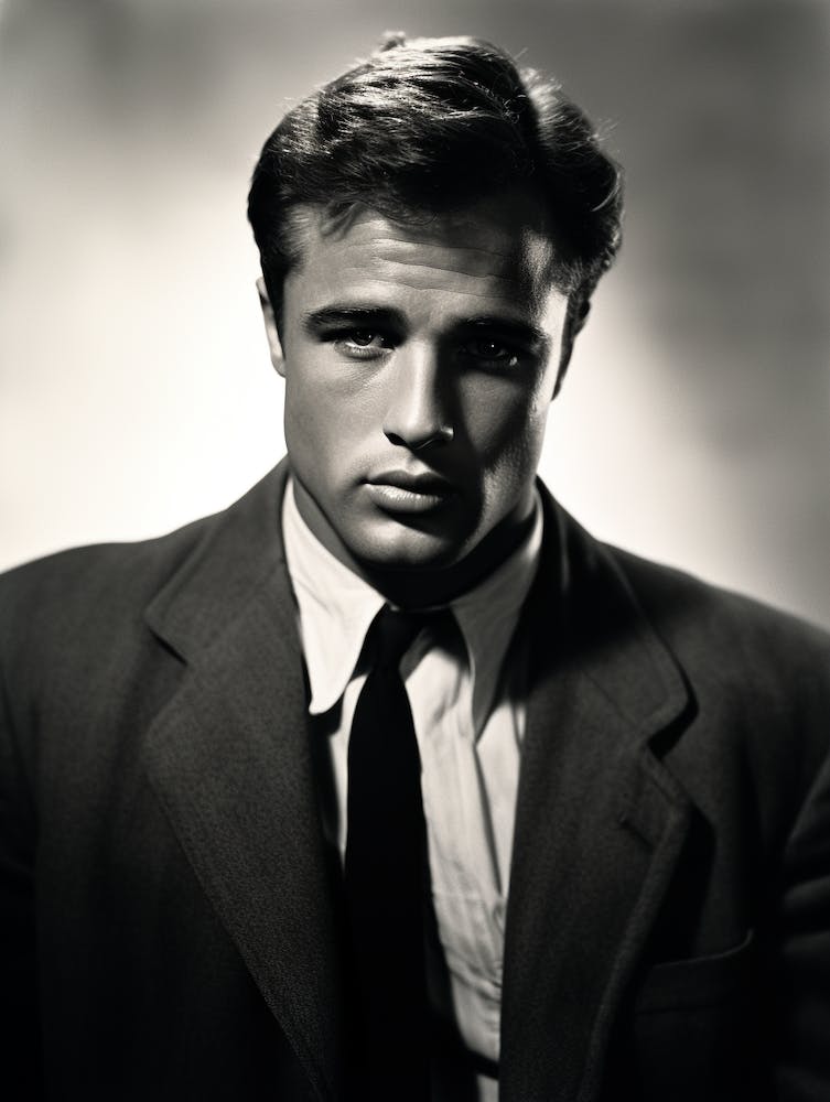 Black And White Photograph Marlon Brando 1