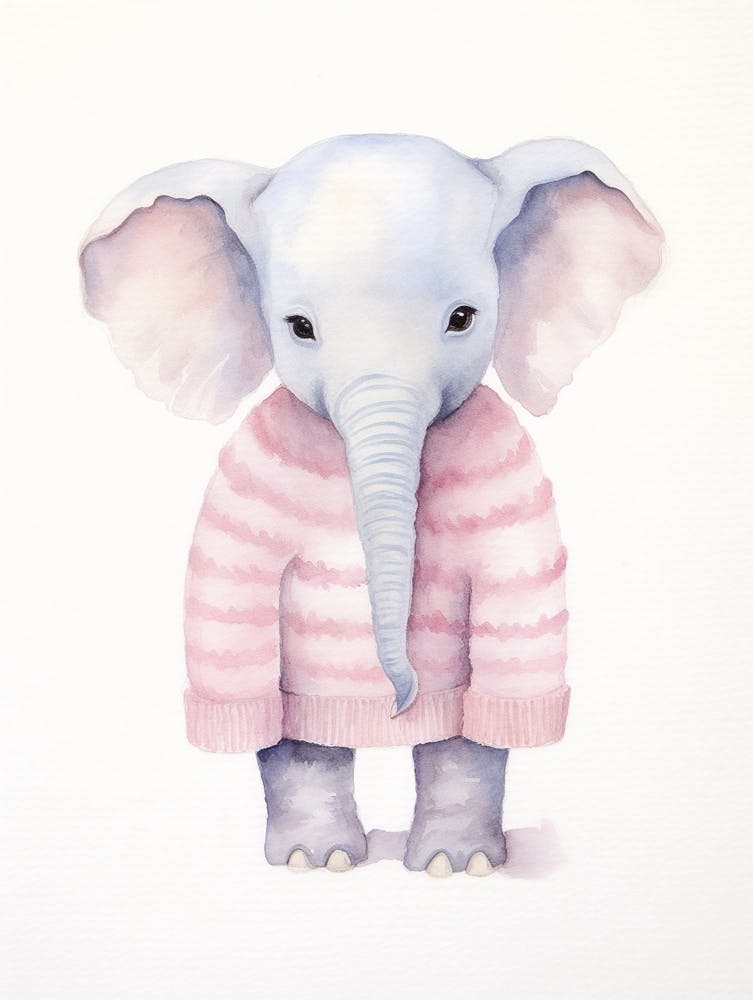 Baby Animal Watercolour Elephant
