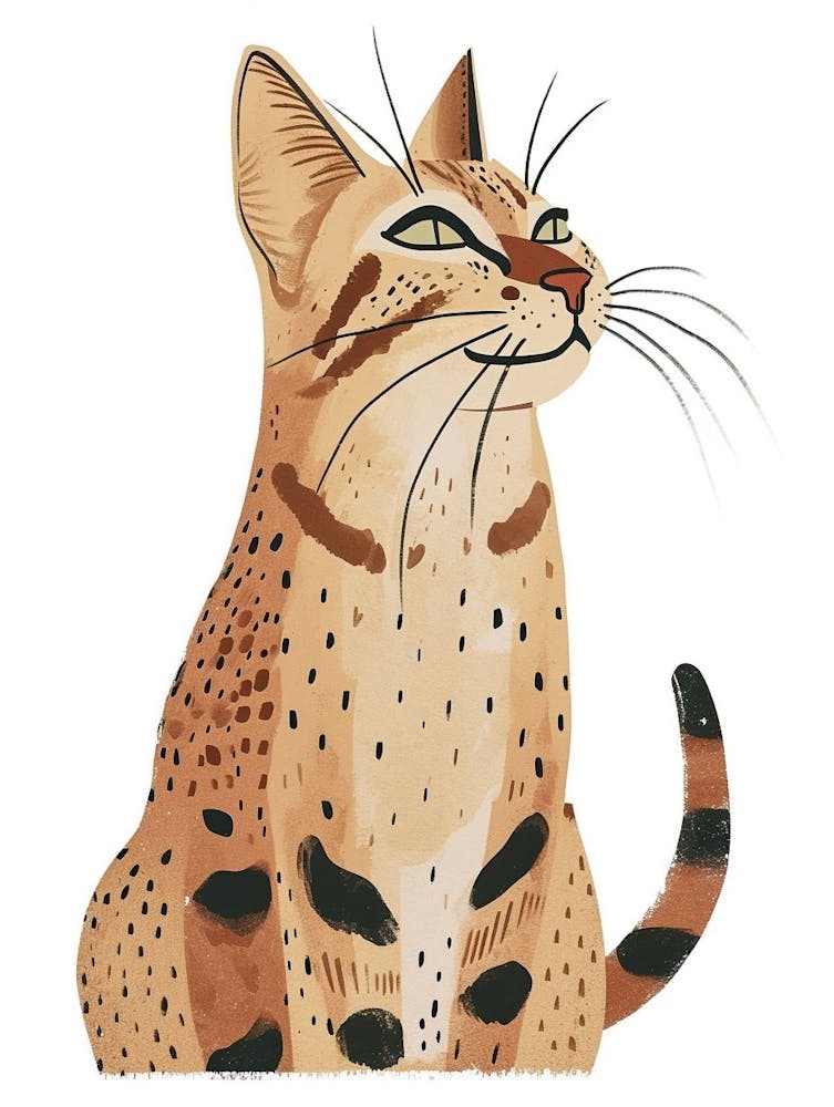 Savannah Cat Clipart Illustration 4