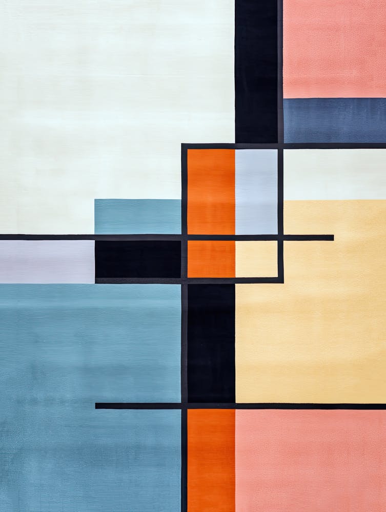 Quantum Quilt: Abstract Mid-Century Patchwork