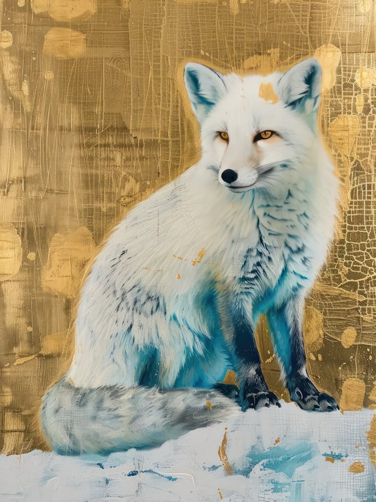 Arctic Fox Gold Effect Collage 1