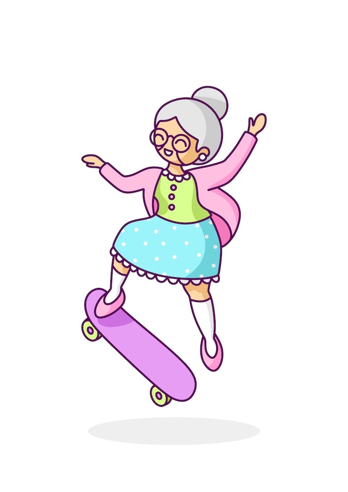 Skater-Oma