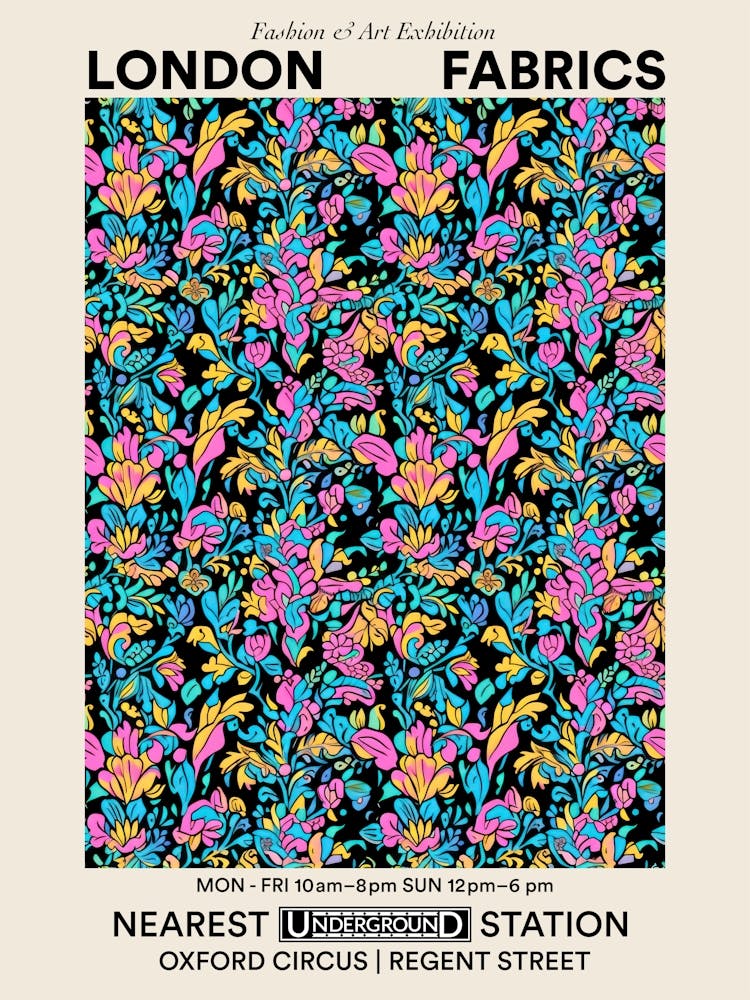 Poster Aster Amaze London Fabrics Floral Pattern 6