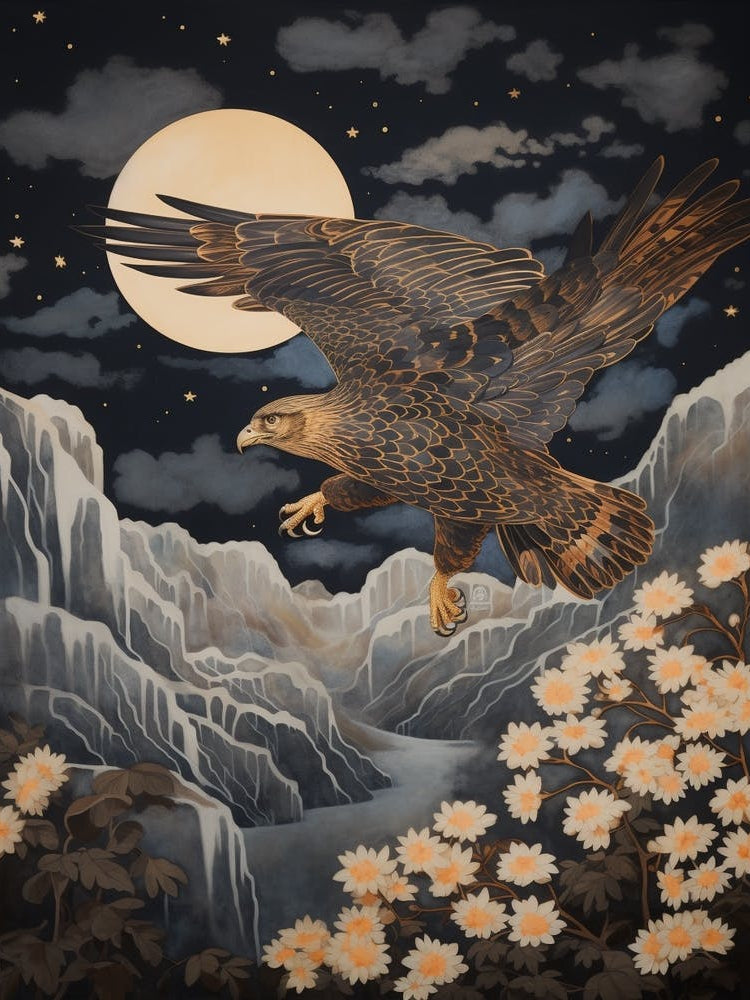 Hawk 1 Gold Detail Painting