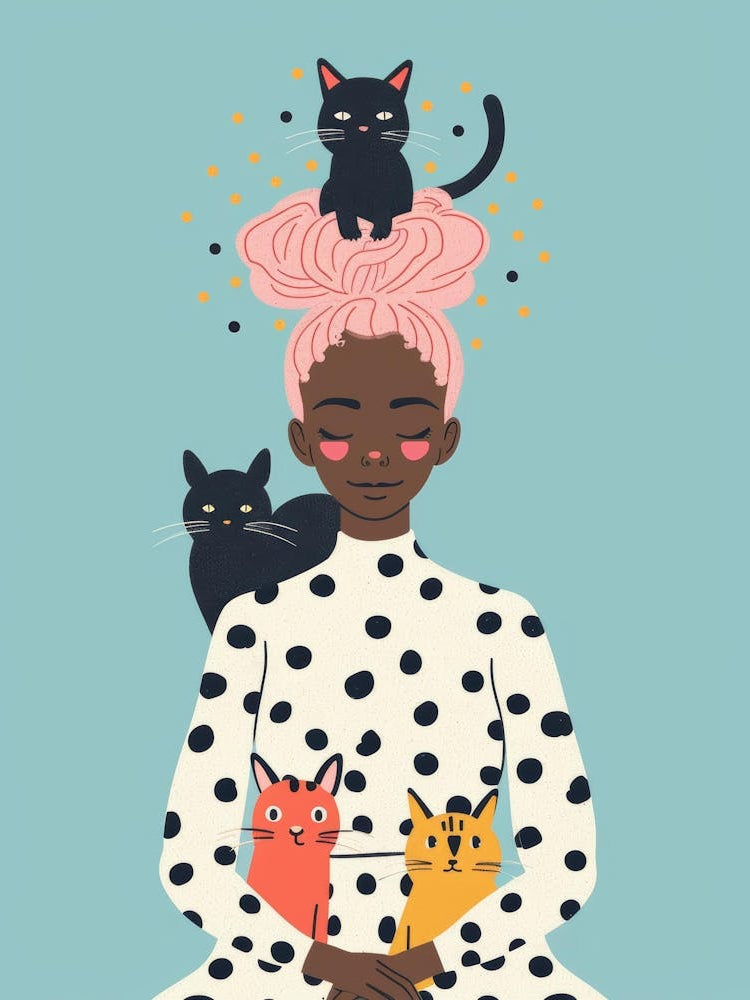 Cat Lady With Cats