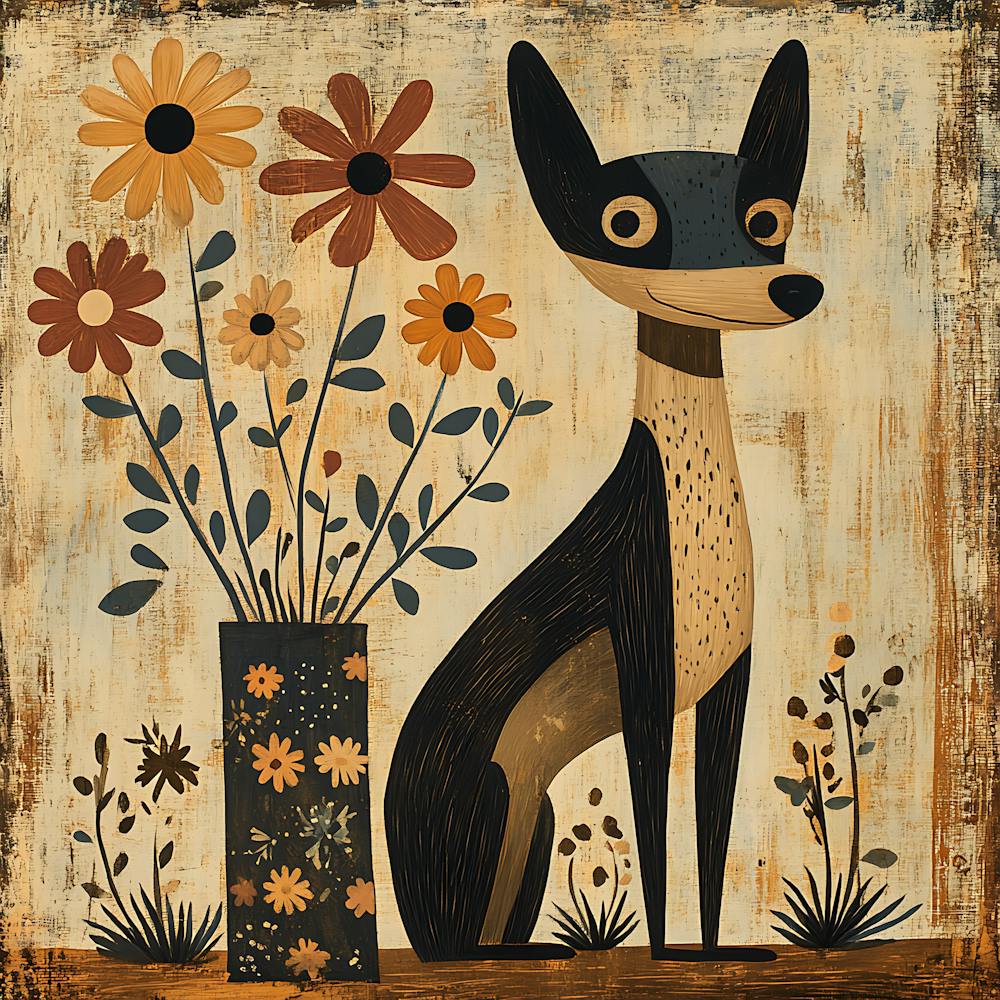 Dog With Flowers 8