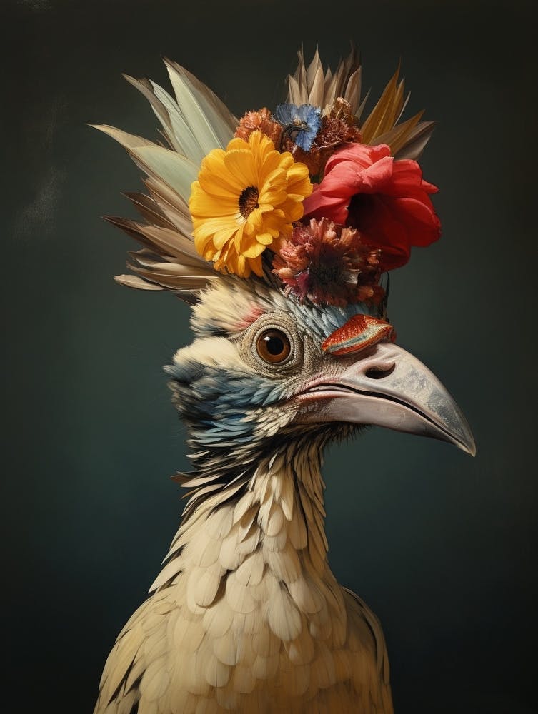 Bird With A Flower Crown Lark 2