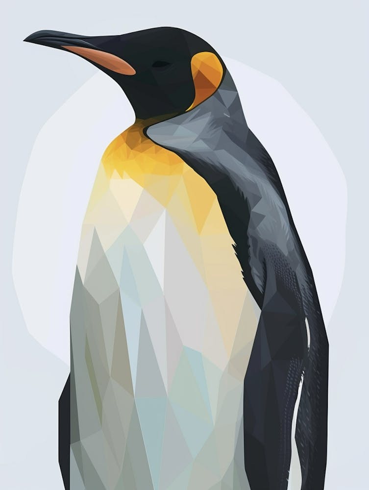 Emperor Penguin Bartolom Island Minimalist Illustration 2