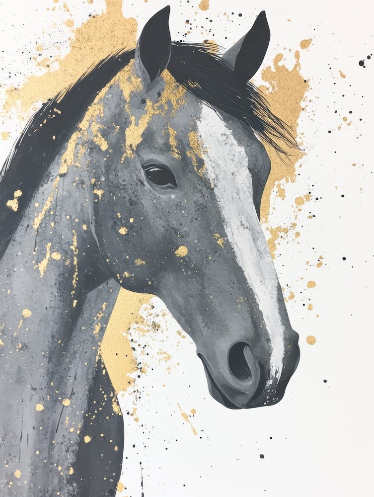 Gold Splatter Horse
