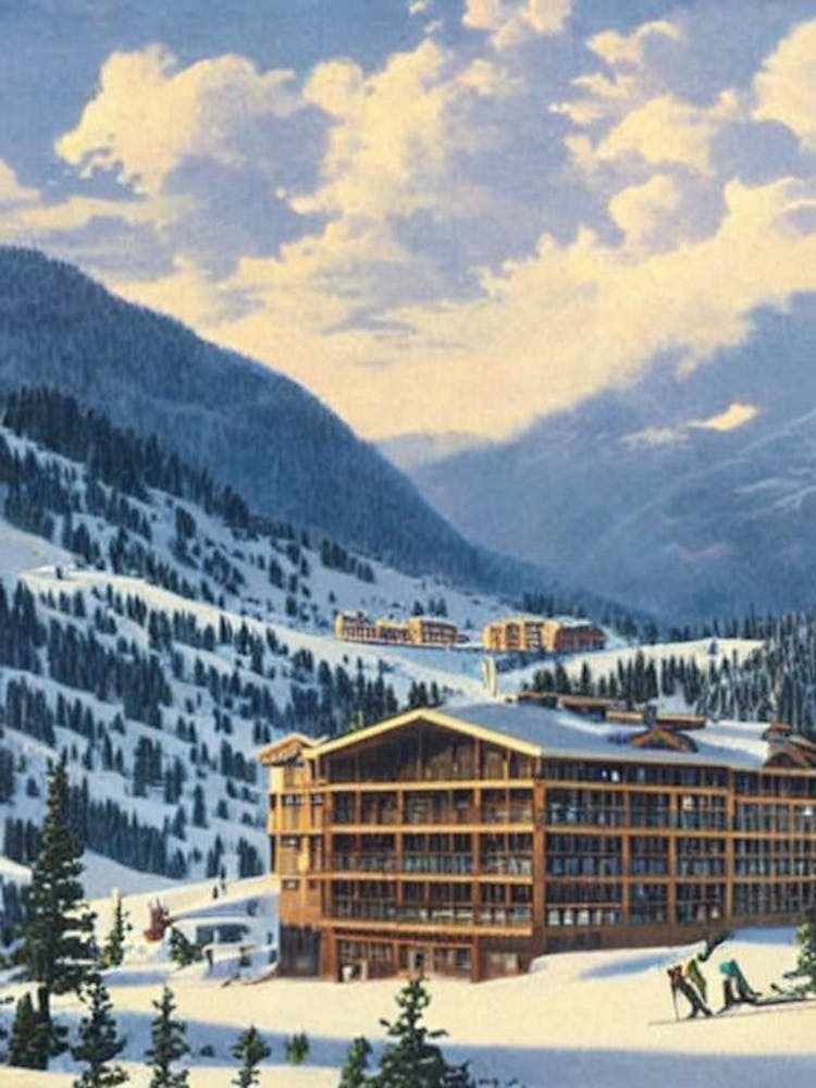 Grandvalira, Andorra Ski Resort Vintage Landscape 1 Skiing Poster