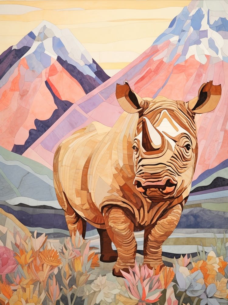 Colourful Flowers & Rhino 3