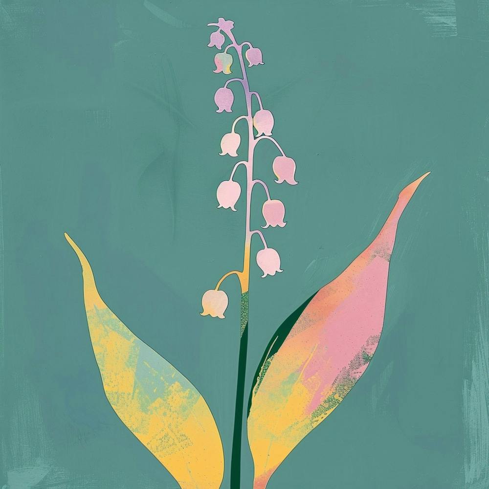 Lily Of The Valley 1 Square Flower Illustration