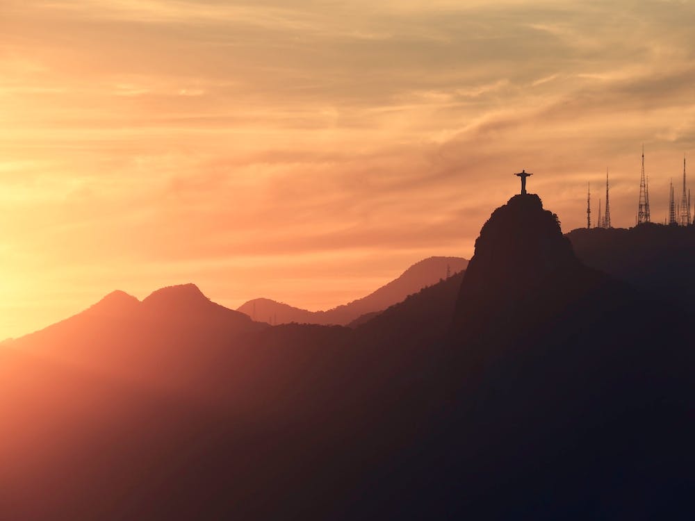 Sun And Christ The Redeemer In Rio De Janeiro