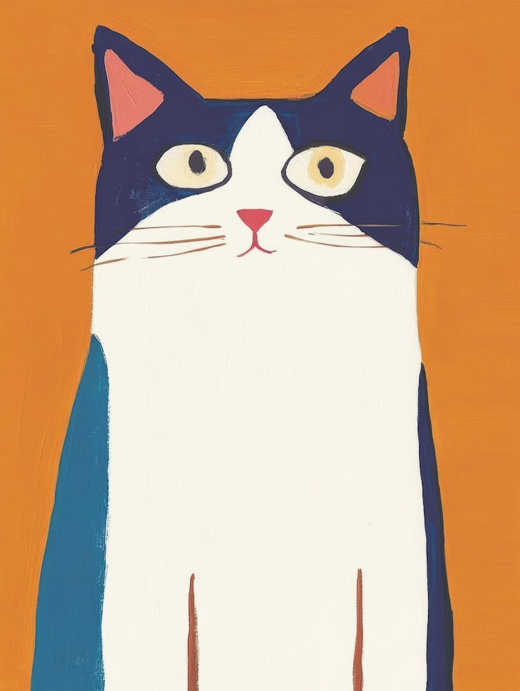 Cat On Orange Background