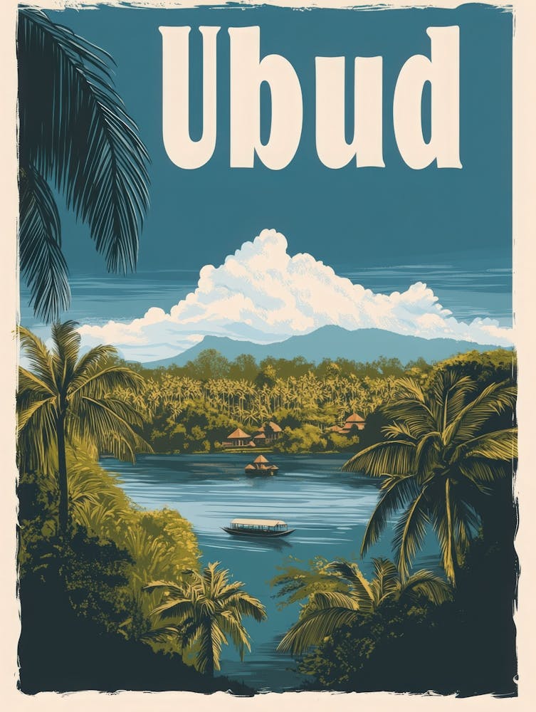Aihrgdesign A Retro Travel Poster For Ubud 1