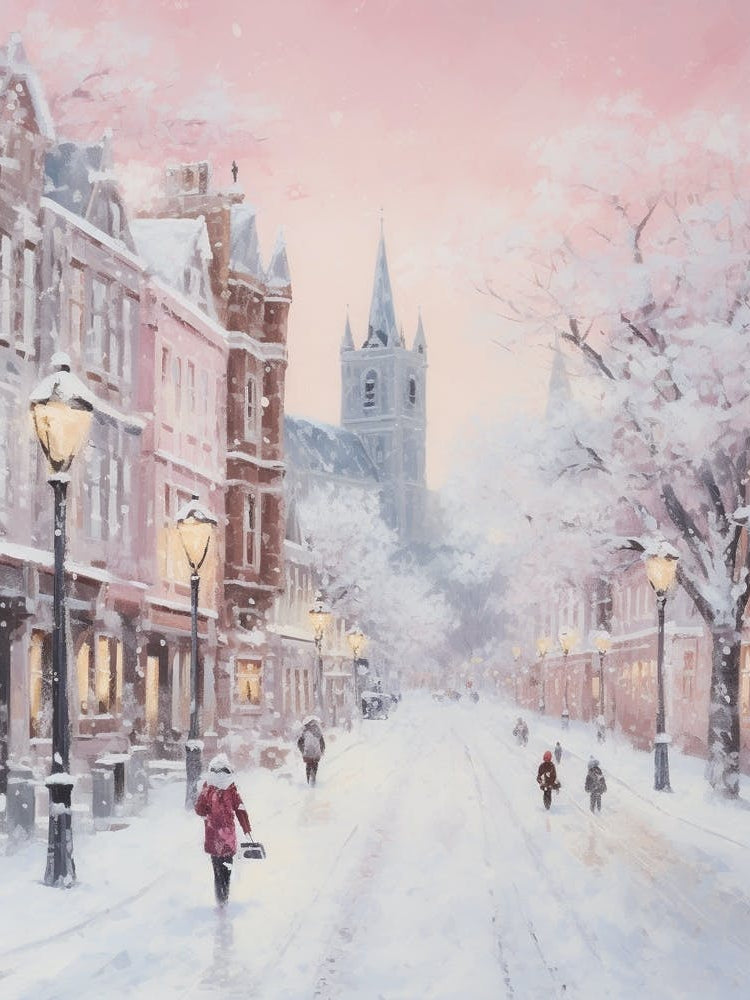 Dreamy Winter Painting Cardiff United Kingdom