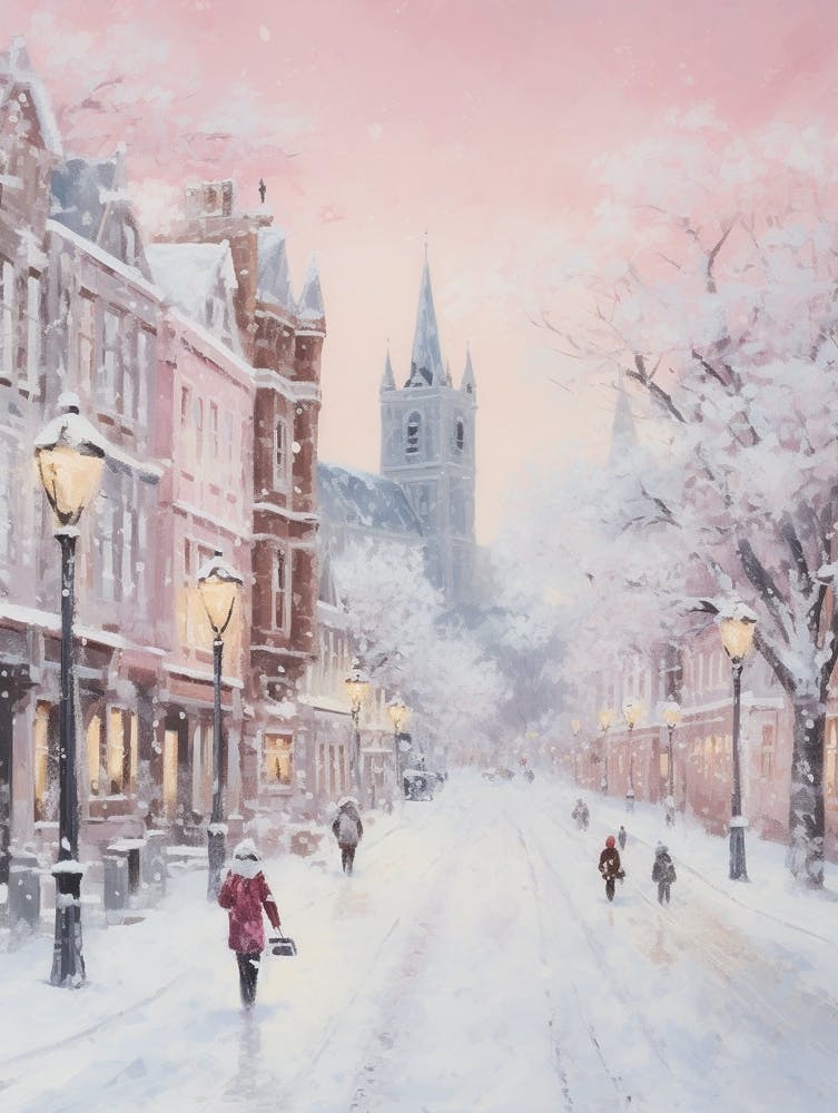 Dreamy Winter Painting Cardiff United Kingdom