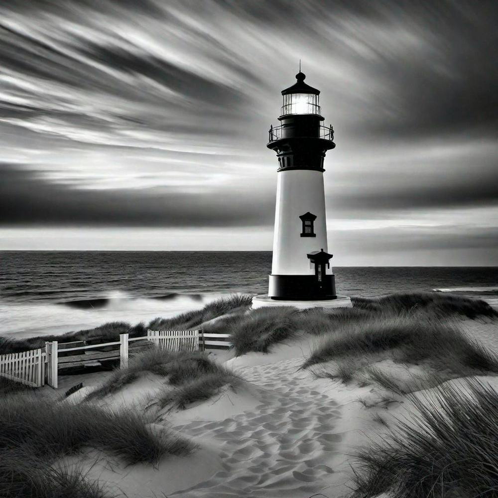 Black And White Lighthouse