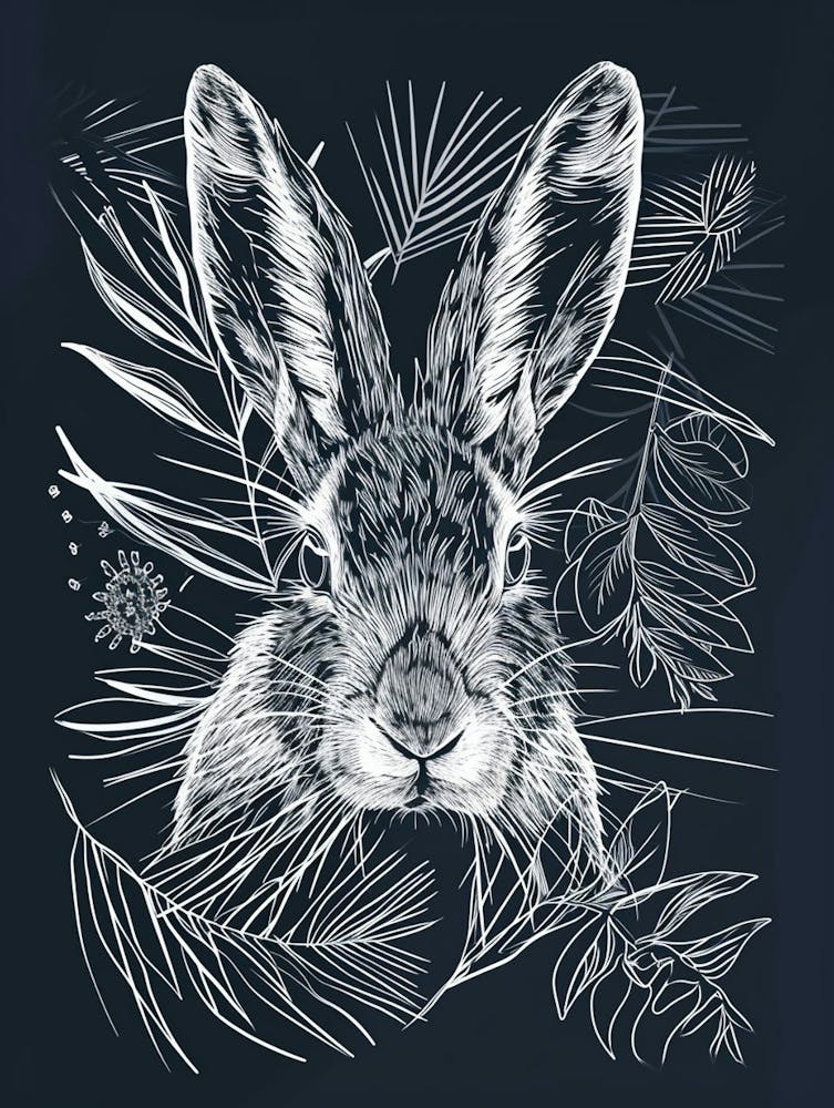 Lionhead Rabbit Minimalist Illustration 2