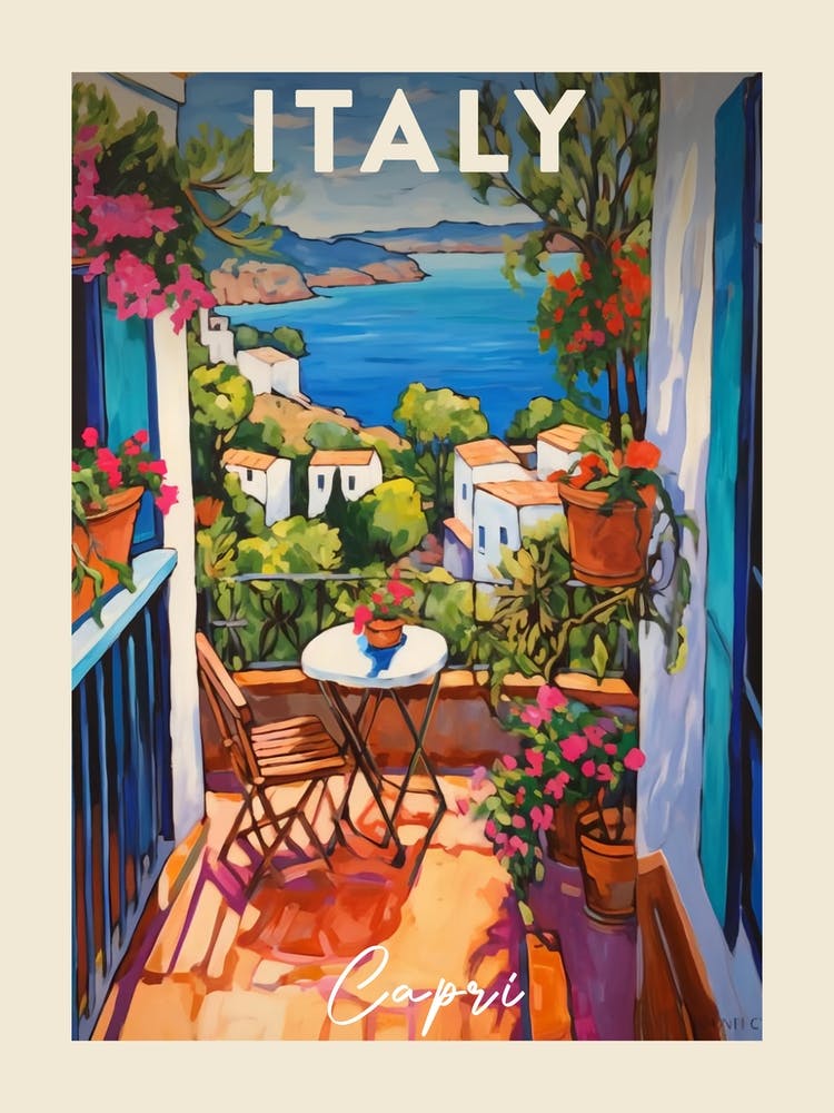 Capri Italy 1 Fauvist Painting  Travel Poster