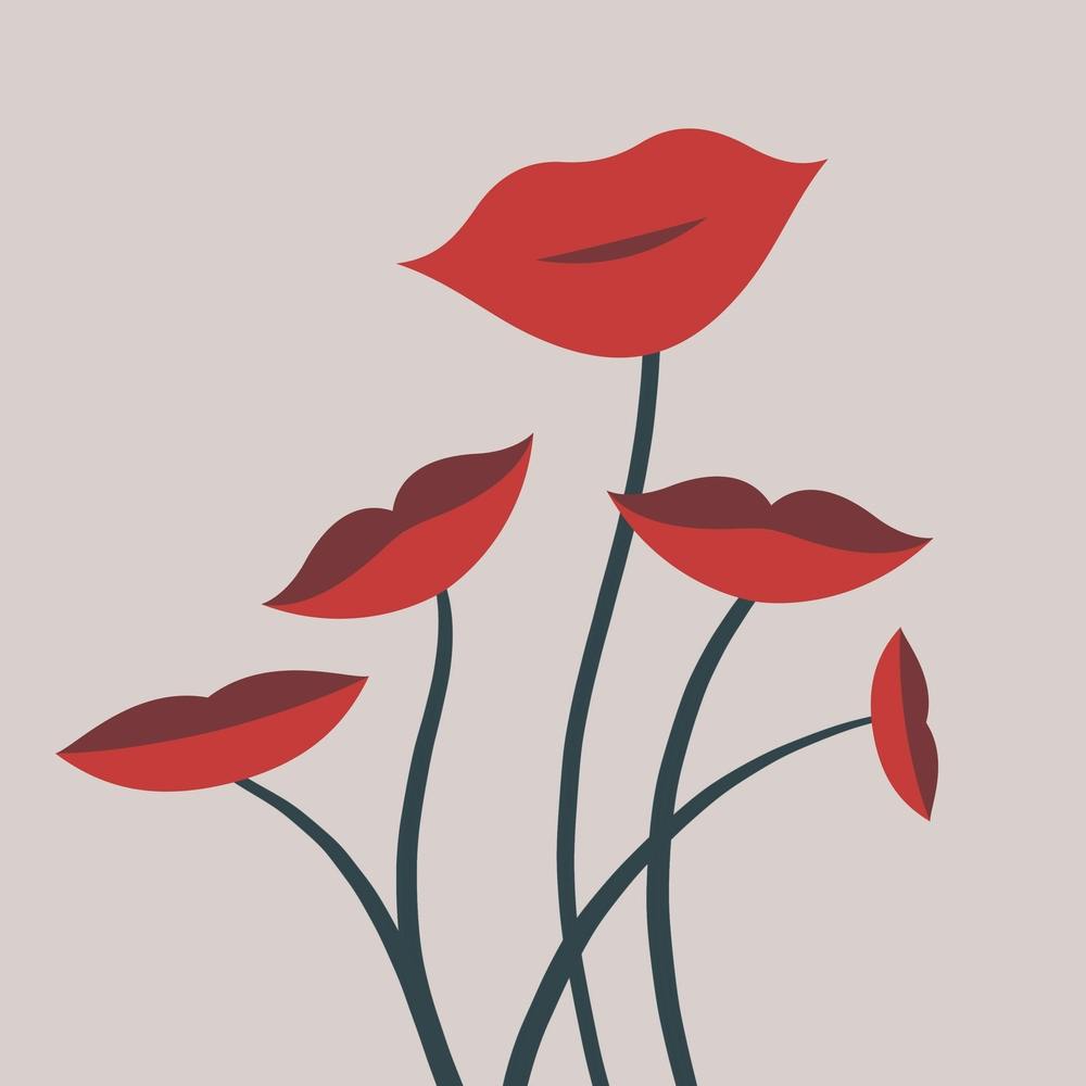 Red Poppy Lips Flowers