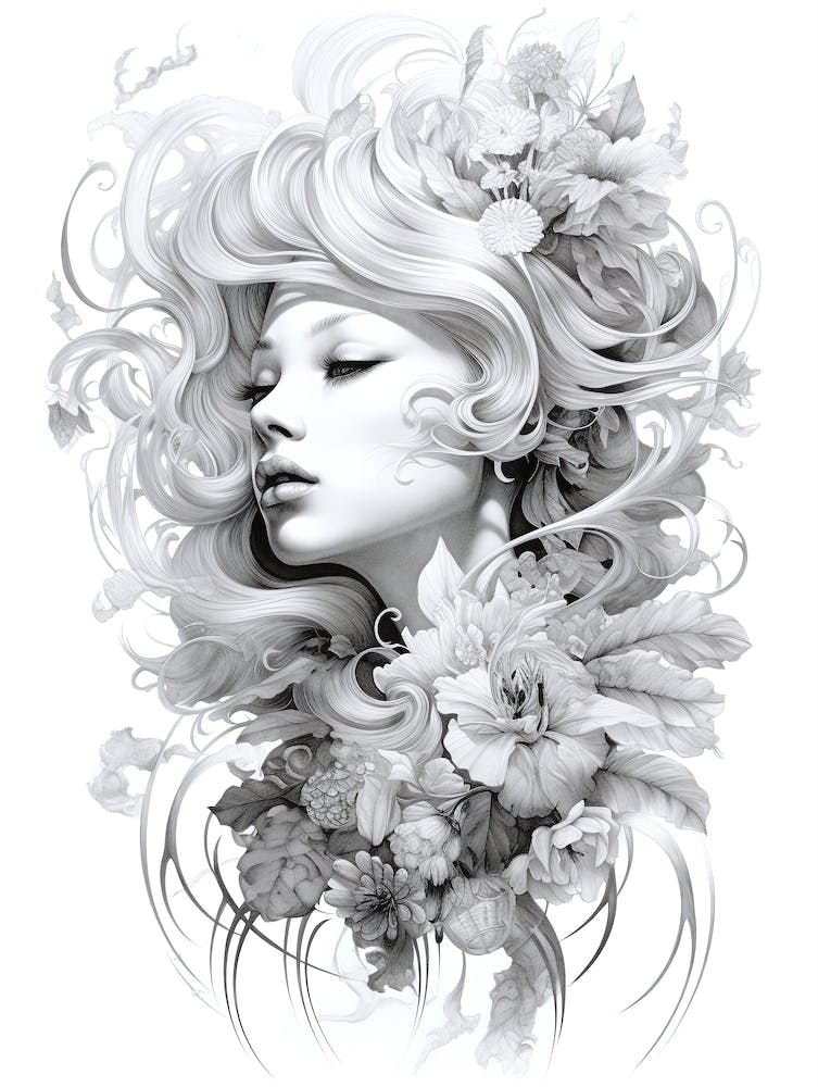 Monochrome Art Nouveau Poster