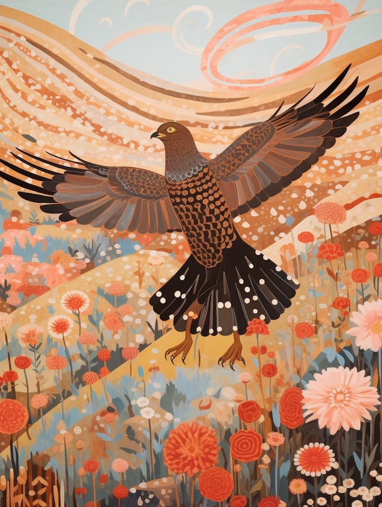 Busard Peinture d'oiseau détaillée