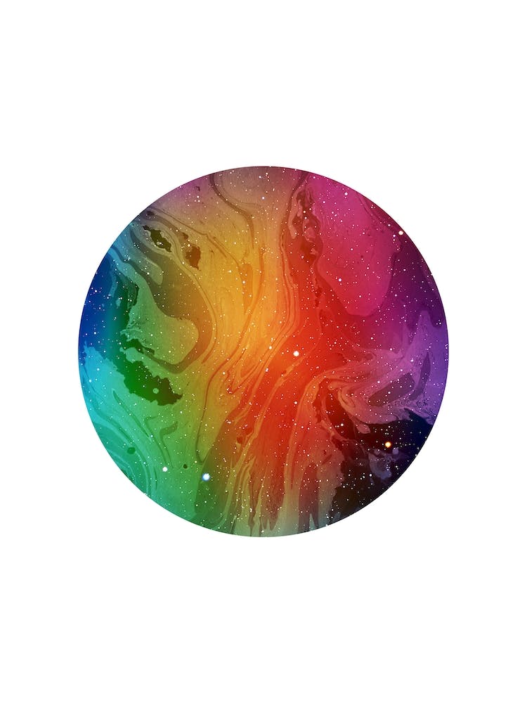 Circular Multi Colour Marble Artwork