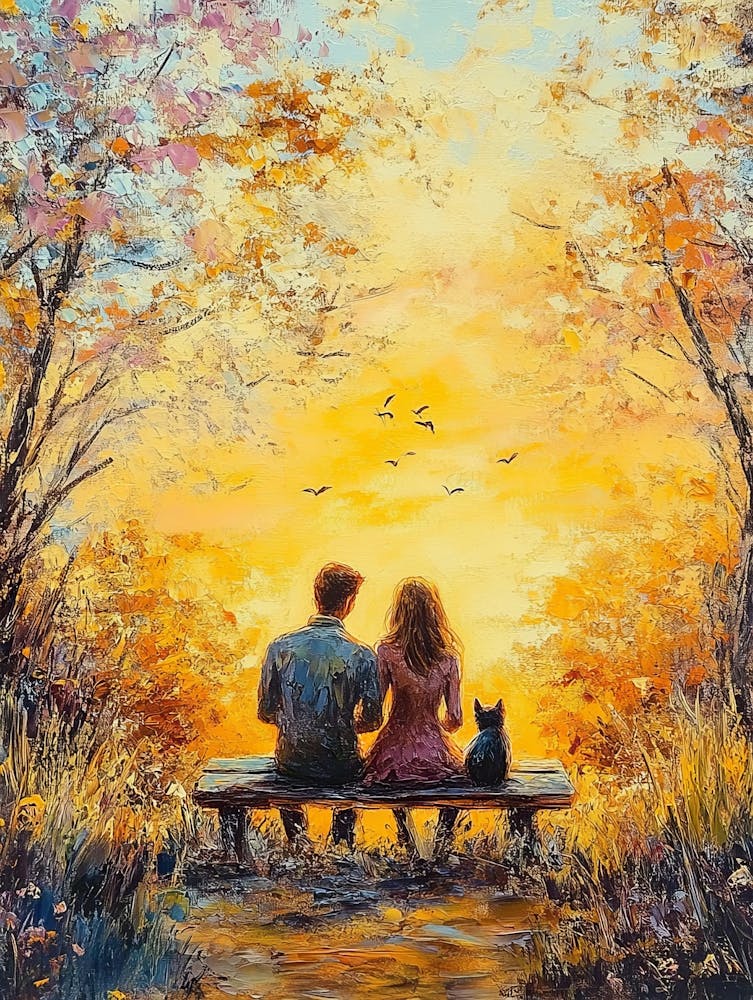 Couple Sitting On A Bench
