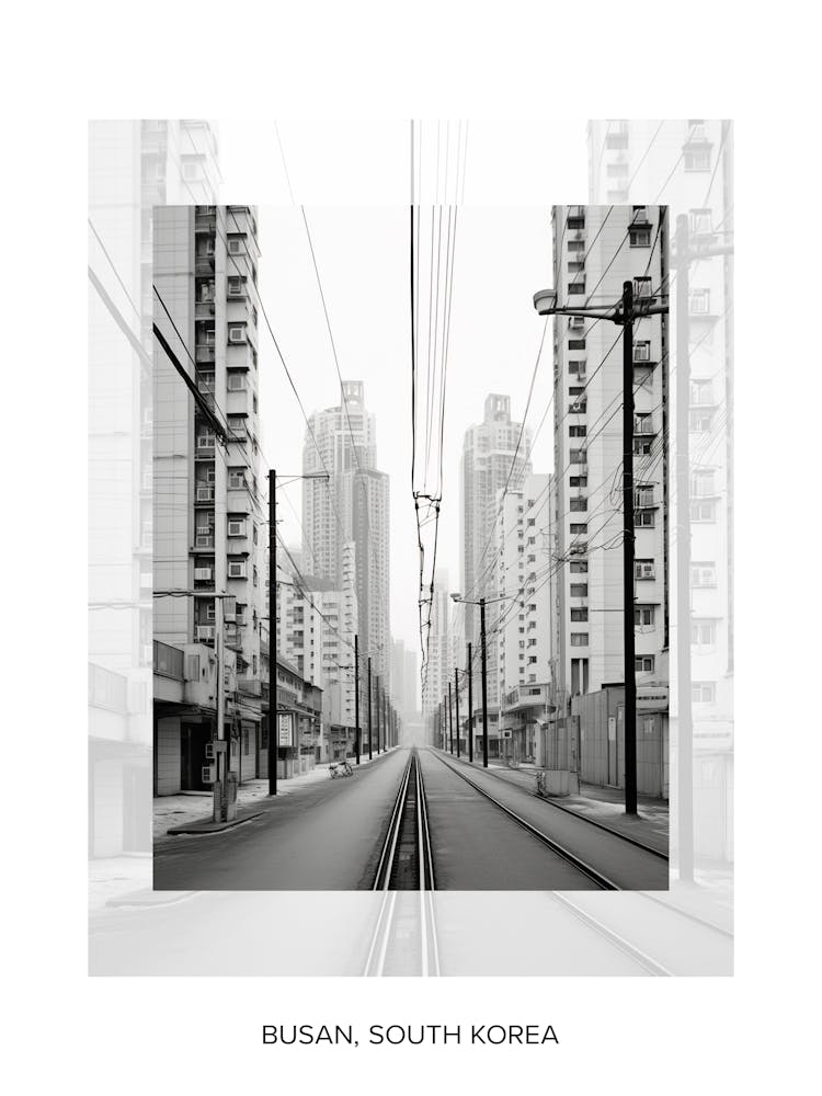 Affiche de Busan, Corée du Sud, Vieille Photo Noir et Blanc 3
