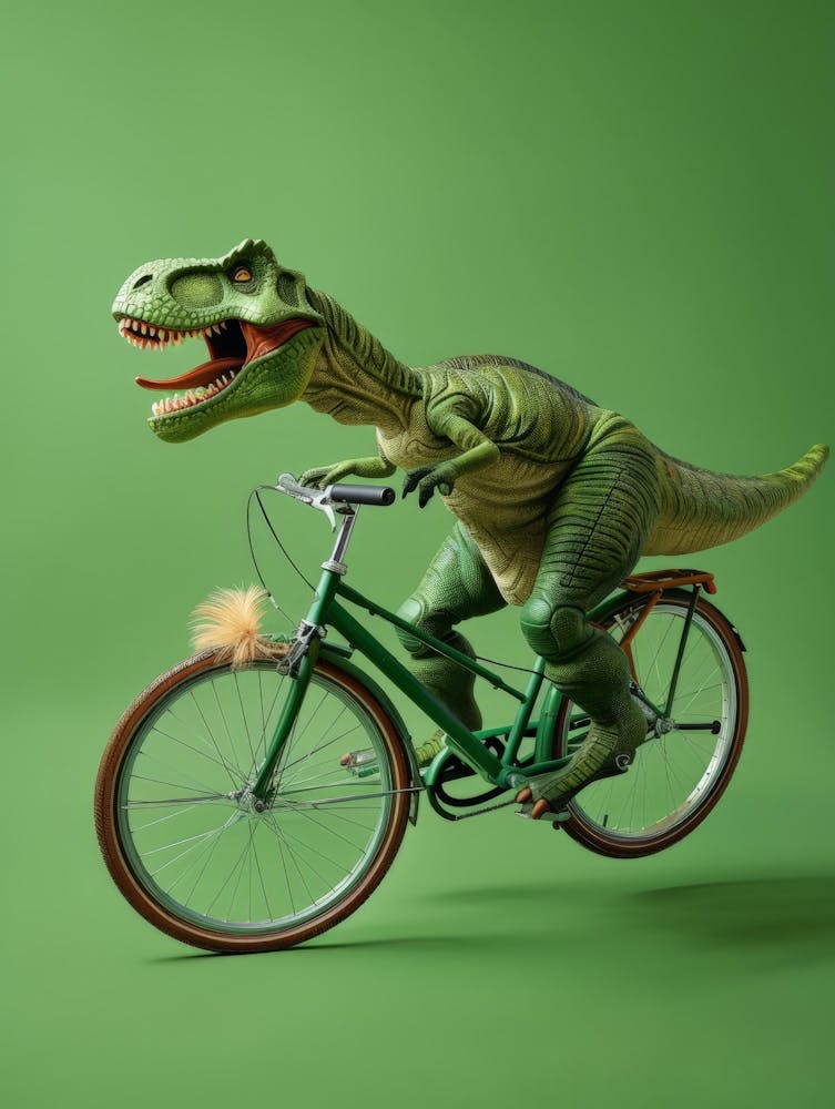 Dinosaur Riding A Bike