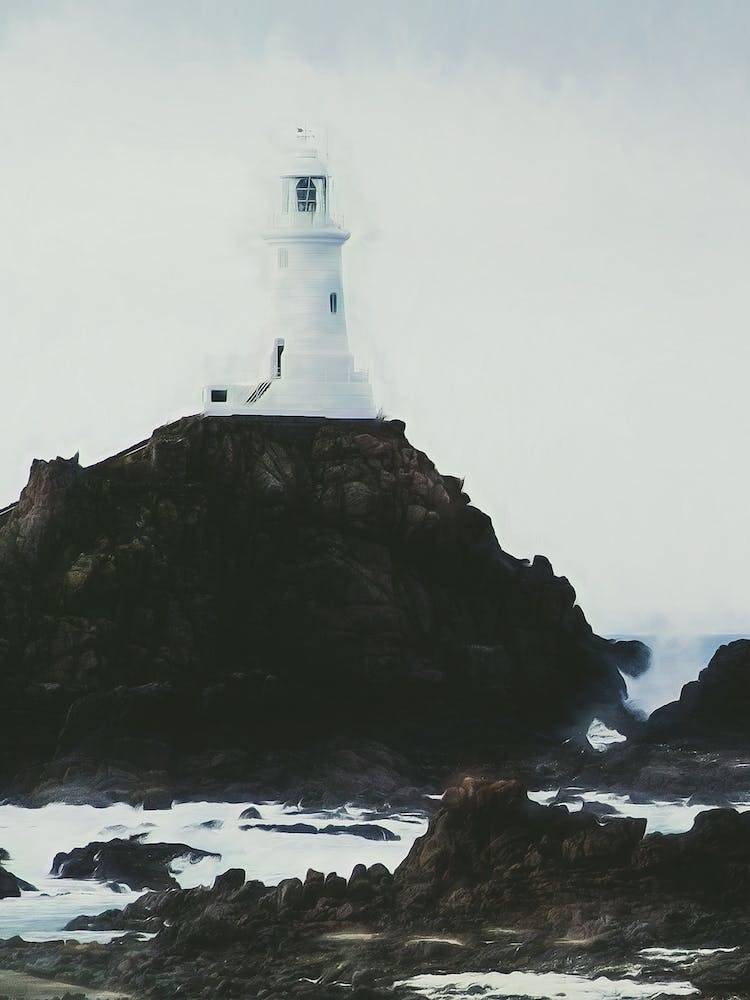 Lighthouse On Rocky Outcrop