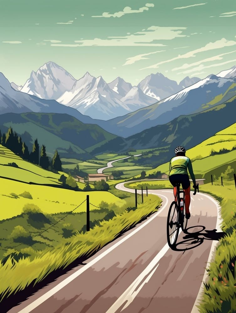 Tour De Mont Blanc France 9 Vintage Travel Illustration
