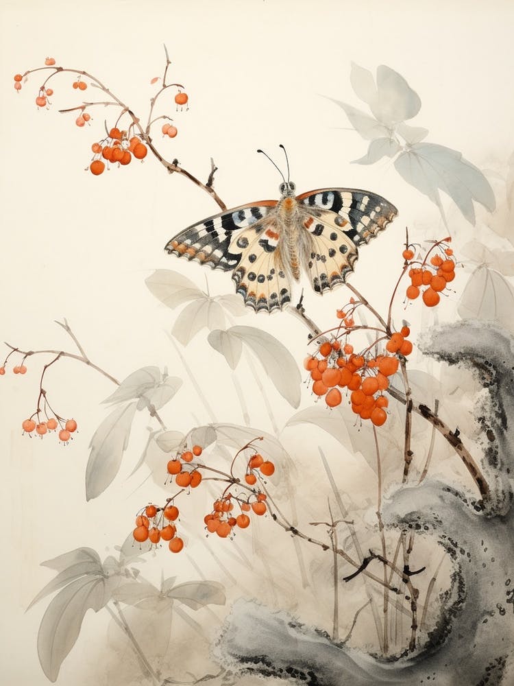 Butterfly Japanese Style Painting 1