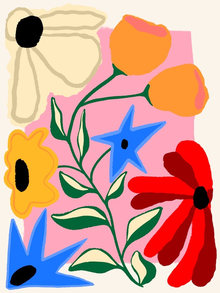 Abstract Flowers Pink