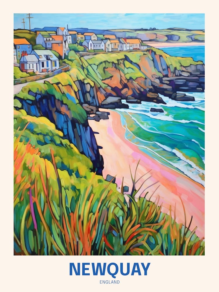 Newquay England 3 Uk Travel Poster