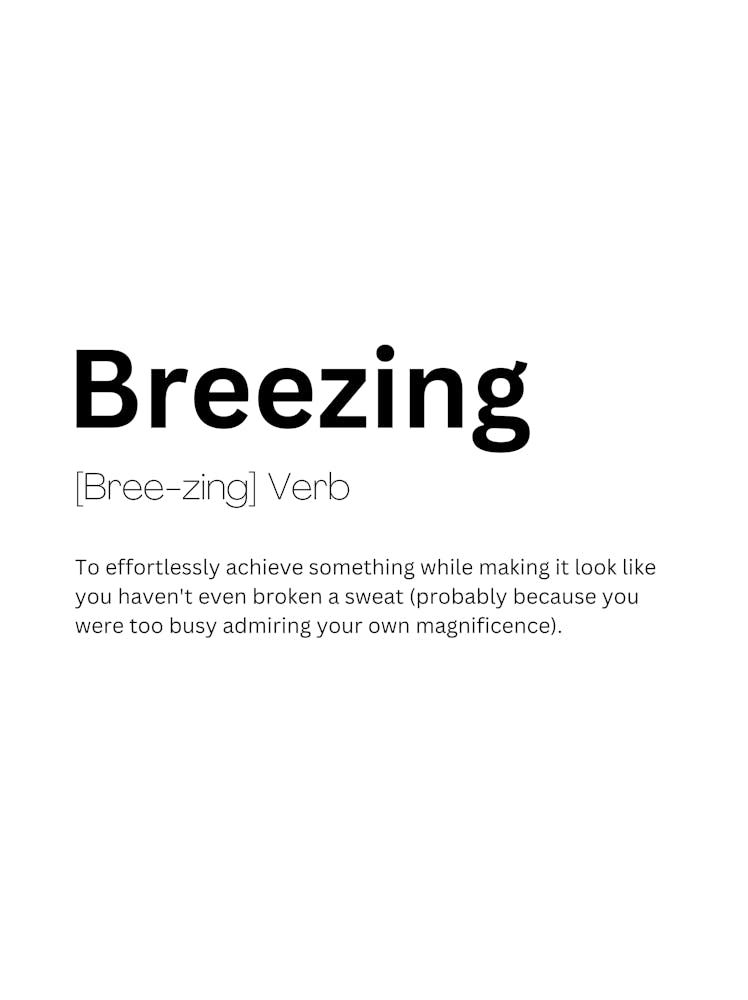 Breezing Definition Meaning