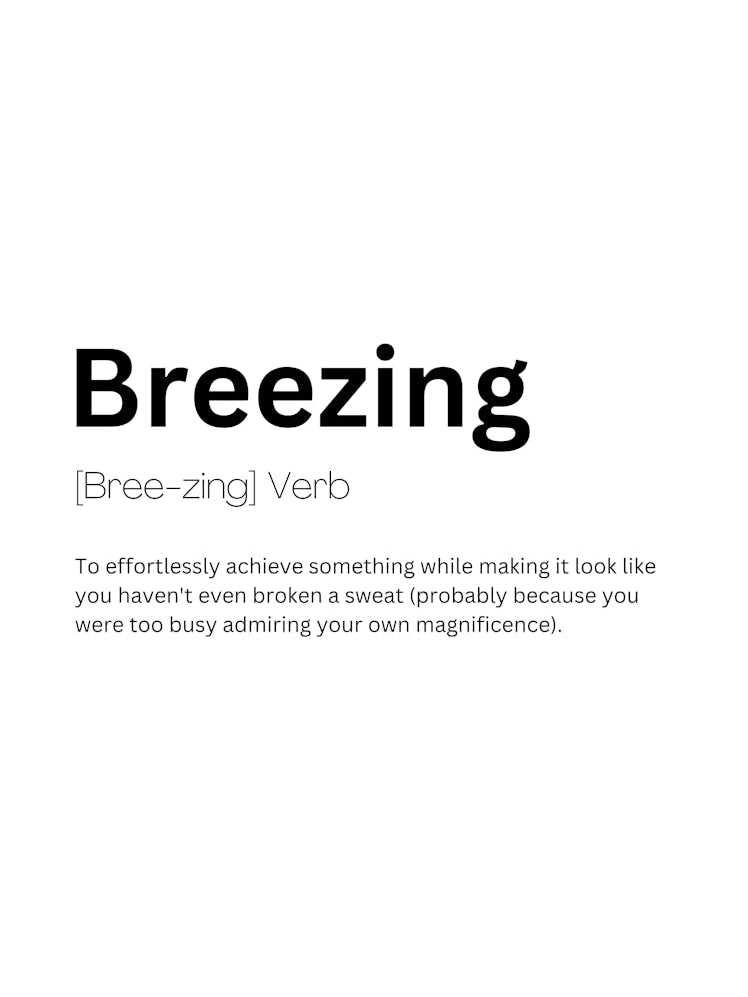Breezing Definition Meaning